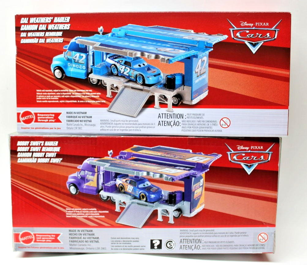 Disney Pixar Cars -#42 and #19- HAULERS - D/C Plastic - 1/55