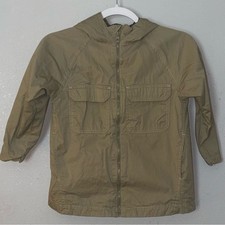 Zara Boys Lightweight Utility Spring Parka Jacket Tan/Sand-Olive Size 7