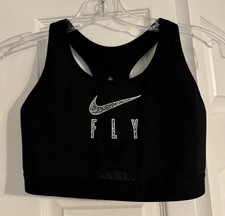 Nike Women's Swoosh FLY Non-Padded Sports Bra DQ5033-010-Black-Small A-C NWT