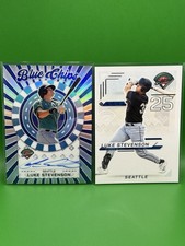 2 Card Lot of 2025 Panini Prospect Edition Luke Stevenson Blue Chips Auto & Base