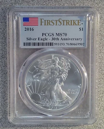 2016 BU 1 oz. .999 American Silver Eagle PCGS MS70 FS (502)