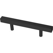 Square Bar 3 In. 76 Mm Modern Matte Black Drawer Pull
