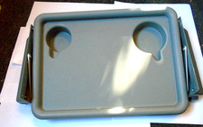 DMI Fold Away Walker Tray with Cup Holders, Gray Easy Clean