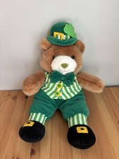 Vintage Teddy Bear St Pattys Patrick s Day Plush Stuffed Animal 15 Leprechaun
