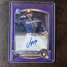 2025 Bowman Chrome Mega Box JESUS MADE Purple Mojo Auto / 199 RC Brewers