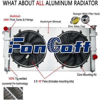 3-ROW Radiator+shroud Fan Fit Dodge Ram 2500 3500 5.9L L6 Diesel MT 1994-2002-
