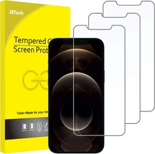 JETech Screen Protector for iPhone 12 Pro Max 6.7-Inch, Tempered Transparent 