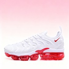   New Nike Air Vapormax Plus TN Men's White Red Shoes-Size 7-12-Free Delivery