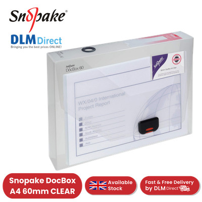 Snopake DocBox A4 60 mm transparent für sichere Dokumentenaufbewahrung und Organisation x1