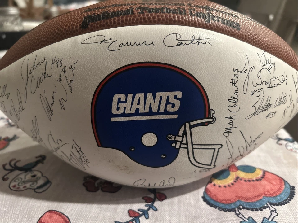 Autógrafo firmado por el Campeonato de Nueva York de los New York Giants NFL Foto 2 de 3
