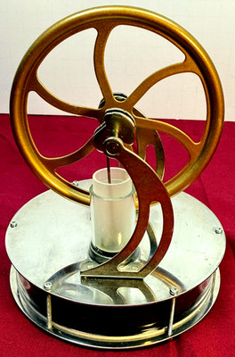 Low Temp Stirling Engine Model   Working Desktop Generator with 3 Inch Flywheel