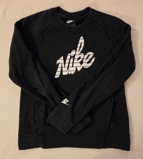 NIKE Youth XL Unisex Sweatshirt Pullover Long Sleeve Kangaroo Pocket Black MW