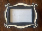 Vintage Modulus Metal Art Whimsical Picture Easel Frame 4.25”x3.25” Black/cream — photo 2