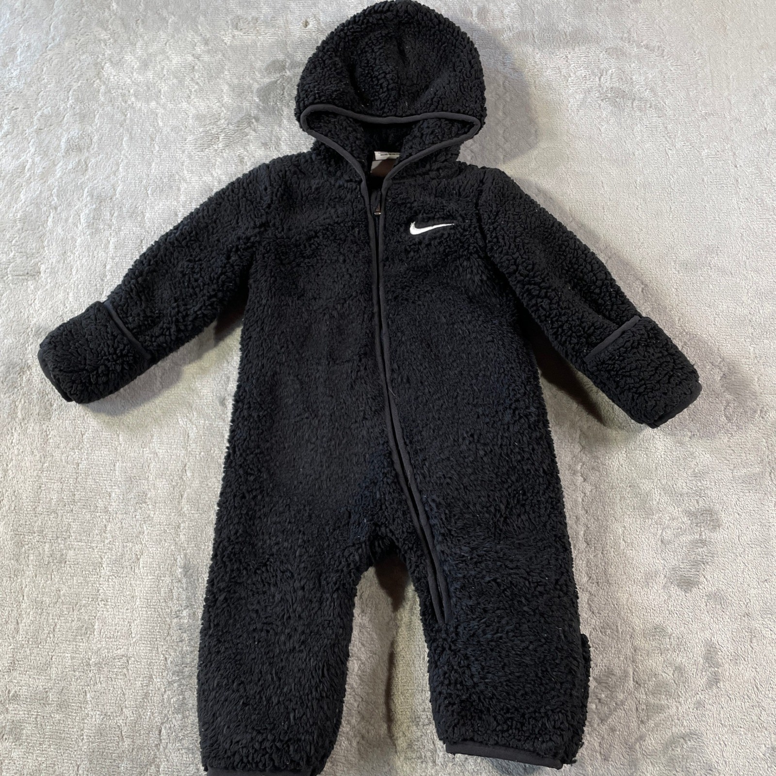 SACAI X NIKE Nike Tuta Pagliaccetto Bambino 6M Nero Sherpa Pile Cappuccio Completo Invernale