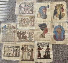 EGYPTIAN PAPYRUS VINTAGE PRINTS - LOT OF ELEVEN
