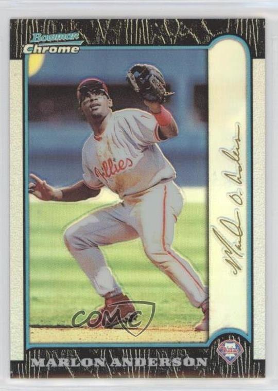 1999 Bowman Chrome Gold Refractor 10/25 Marlon Anderson #206 4f5