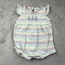 Healthtex Sailboat Romper Baby Size 12 Months Stripe Sailor Anchor Vintage 90s