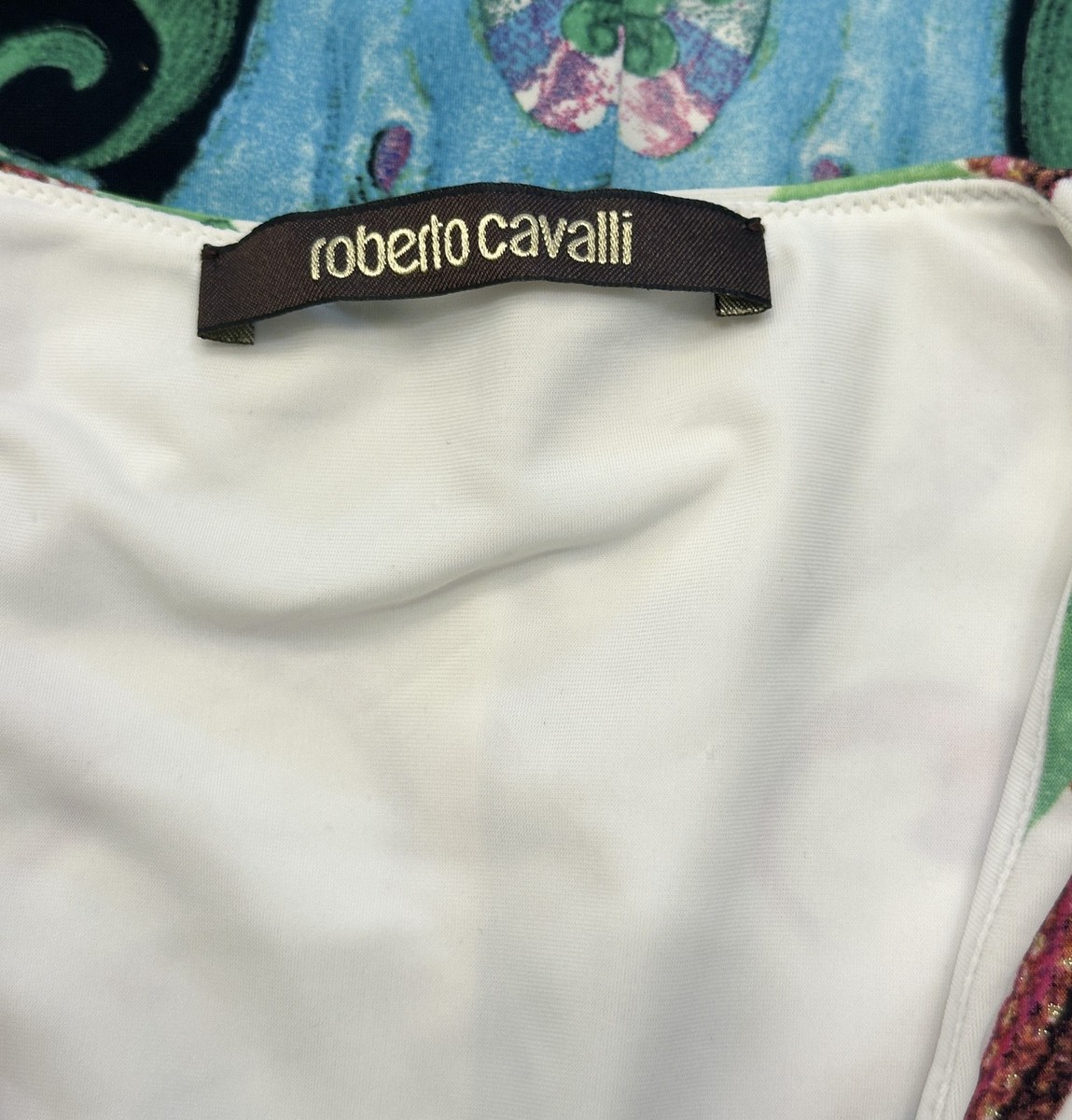 Roberto Cavalli Rare Vintage Serpentine Signed Jersey Midi Dress Size 38 View 5
