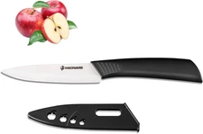 Paring Knife, Classic 4 Inch Ceramic Paring Knife with Sheath Cover, Fruit and V