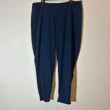 Adidas Navy Blue Performance Jogger Pants Women s XL Zip Pockets