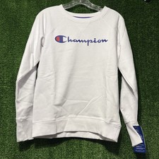NWT Champion White Spellout Pullover Crewneck Sweatshirt Women  s XS