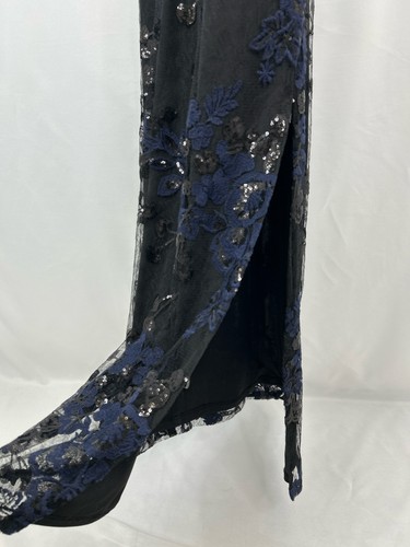 KARL LAGERFELD Evening Gown SZ 4 BLACK NAVY Women's Long Dress Gala Wedding - Picture 6 of 6