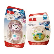 NUK Orthodontic Pacifiers 0-6 Months Silicone BPA-Free Baby Soother Lot Of 3 New