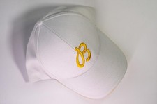 Cappello Breitling Berretto Strap Back Taglia Unica Bianco Giallo Logo Cotone Baseball Uomo