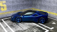Ferrari SF90 Stradale azul metálico personalizado • Blue Real Riders • Hot Wheels 2026
