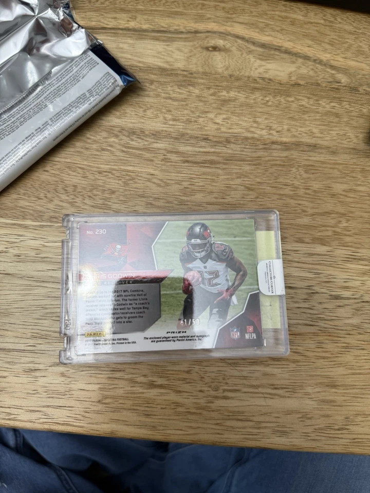 Tarjeta de novato Panini Prism Chris Godwin 2017 firmada y estampada 41/50 No.230 Foto 2 de 2