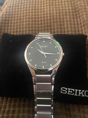 Seiko Solar Men's Black Watch - V1580AB0 for sale online | eBay