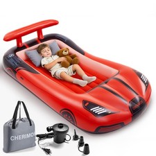 Inflatable Toddler Travel Bed with Safety Bumpers  2 Mins Auto Inflation Pump,