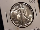 1942p 90% Silver Walking liberty Half Dollar With Full Head& Eagle Feathers