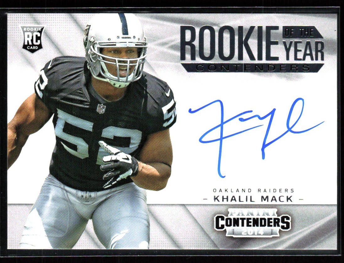 Khalil Mack RC Auto 2014 Panini Contenders Rookie of Year Autograph On Card