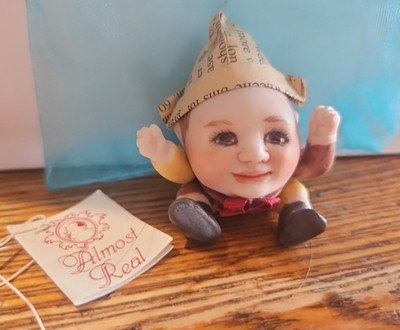 Artist Maree Massey Almost Real All Bisque Humpty Dumpty Doll 2''