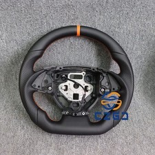 Napa Leather Steering Wheel Worange Stripe Fit Chevrolet Camaro Lt Ss Zl1 16-24 Napa Leather Steering Wheel Worange Stripe Fit Chevrolet Camaro Lt Ss Zl1 16-24