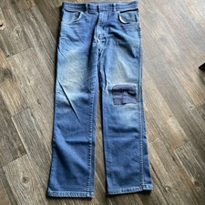 Vintage Wrangler Jeans Mens 36x32 Straight Leg Made in USA