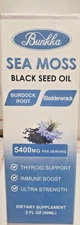 Bunkka Sea Moss Black Seed Oil Dietary Thyroid Support Sealed 2 fl new Pack