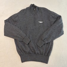 FootJoy Sweater Medium Black Half Zip Pullover Wool Lined Golf Performance Logo