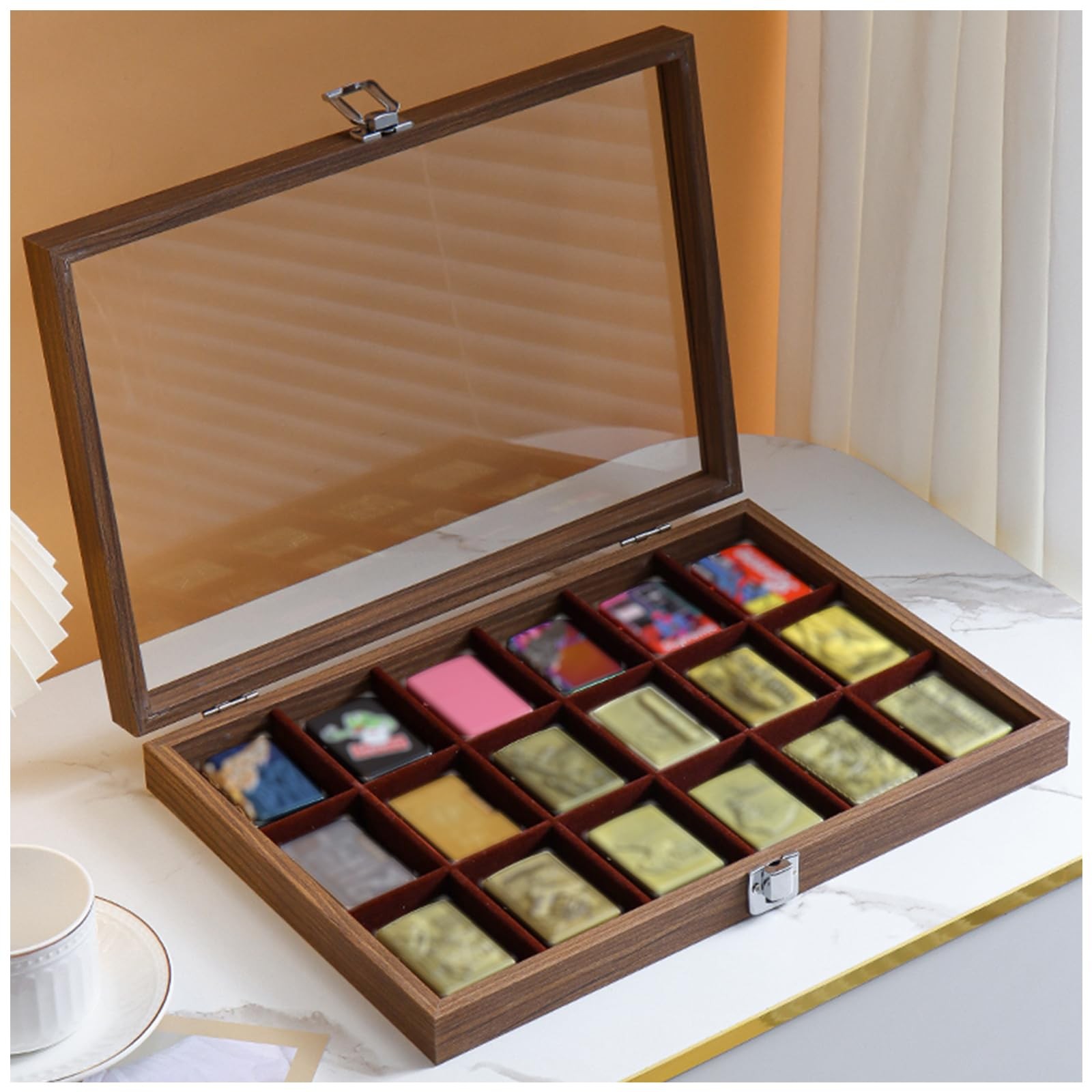 Display Case Desktop For Displaying 18 Lighters, Perfect Men's Gift F...