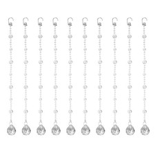 10Pcs Acrylic Crystal Garland Strands Round Bead String Hanging 0.3m/0.98ft 