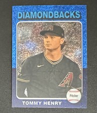 Tommy Henry 2024 Topps Heritage Blue Sparkle Refractor #90 Arizona Diamondbacks