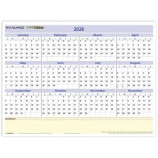 AT-A-GLANCE 2026 Erasable Calendar, Dry Erase Wall 16"W x 12"H, White