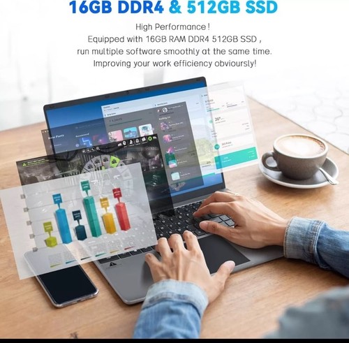 Geviar Laptop Computer, 15.6 Inch Laptop, 16GB DDR4 512GB SSD Intel Brand New - Picture 12 of 13