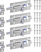 4 Pack Door Latch Lock, 3 Inches Thickened Stainless Steel Slide Lock, Premium B
