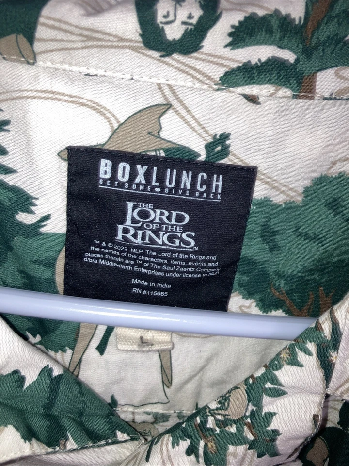 Коробка обед Властелин колец кнопка гавайская рубашка лес хоббит Фродо Арагорн Lg - Изображение 2 из 4