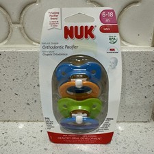 2-Pack of NUK Latex Orthodontic Pacifiers for 6-18 Months, BPA Free