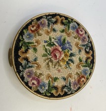 Vintage Schildkraut Hand Made Petitpoint Compact 900 Stitches per Sq Inch