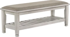 Home Furnishings - Franco - Upholstered Bench with Soft Seat Cushion, Beveled Ed