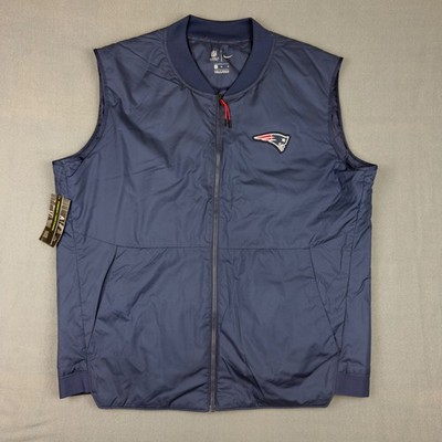 Nike New England Patriots NFL Onfield Bomber Vest Navy Blue XL 944346-419 NEW